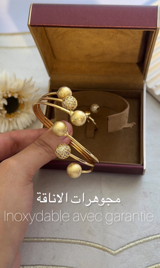 Braclet et bague boules